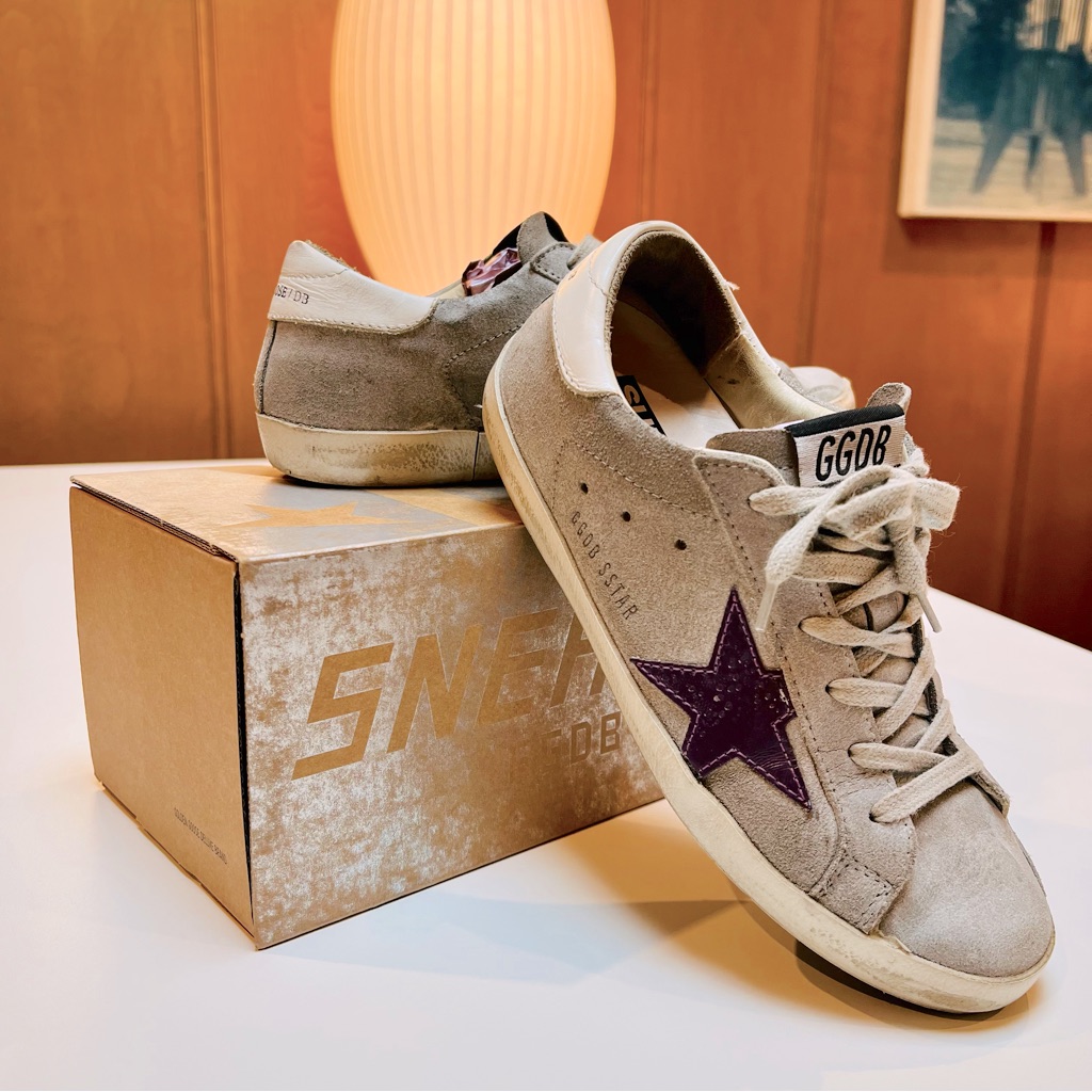 Golden Goose Superstar Sneakers, Ash Grey, Size 36.